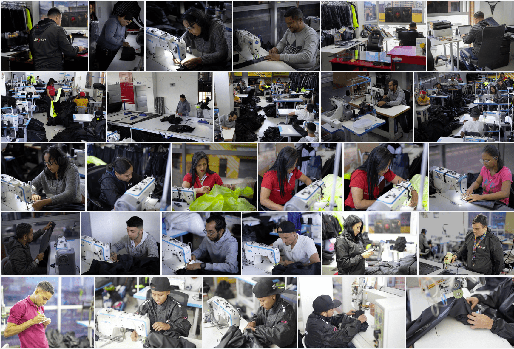 Detalle de costuras termoselladas en impermeable